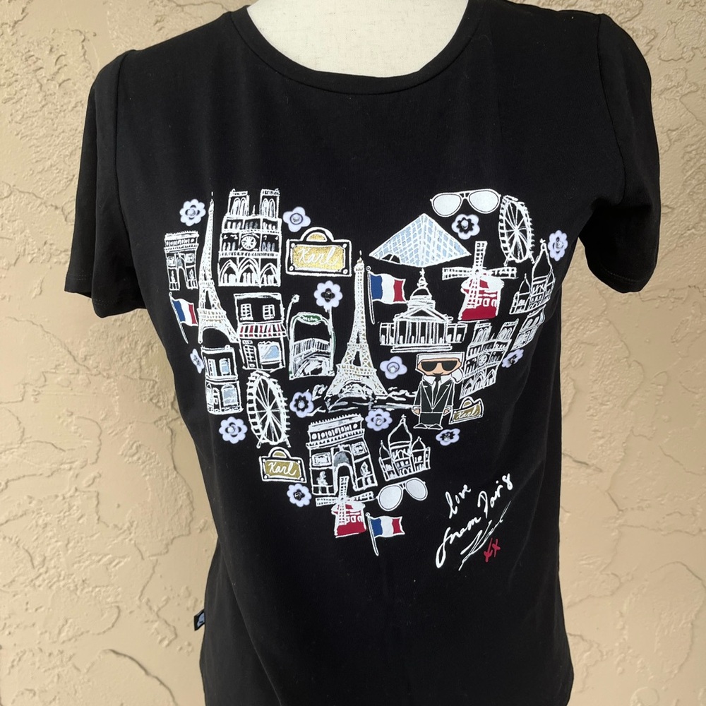 Karl Lagerfeld Black Crewneck Tee